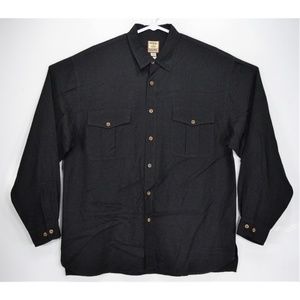 Tommy Bahama Black Silk Long Sleeve Button Shirt